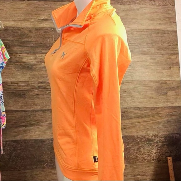 PINK Victoria's Secret Bright Orange Quarter-Zip Sweatshirt - Picture 5 of 8
